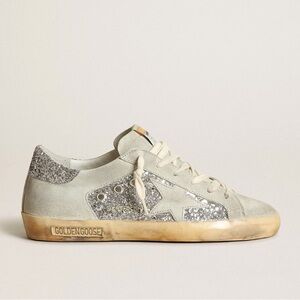 Golden Goose Women's Super-Star in silver glitter